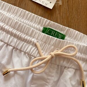 J. Crew White Drawstring Shorts with Gold Tips (NWT)